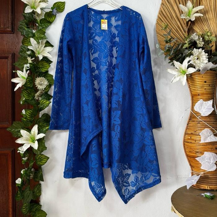 Outer Brukat Kebaya Biru elektrik