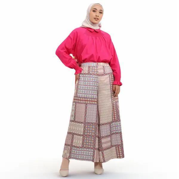 Elzatta celana sarimbit sevilla celana motif jumbo muslim palazzo kulot wanita bawahan wanita jumbo
