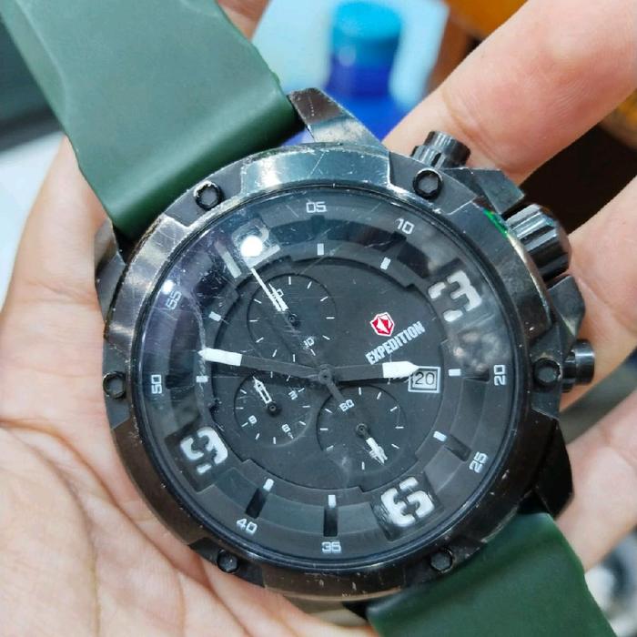 jam tangn aEXPEDITION E6698M/se 6698m chronograp ruber bekas original.