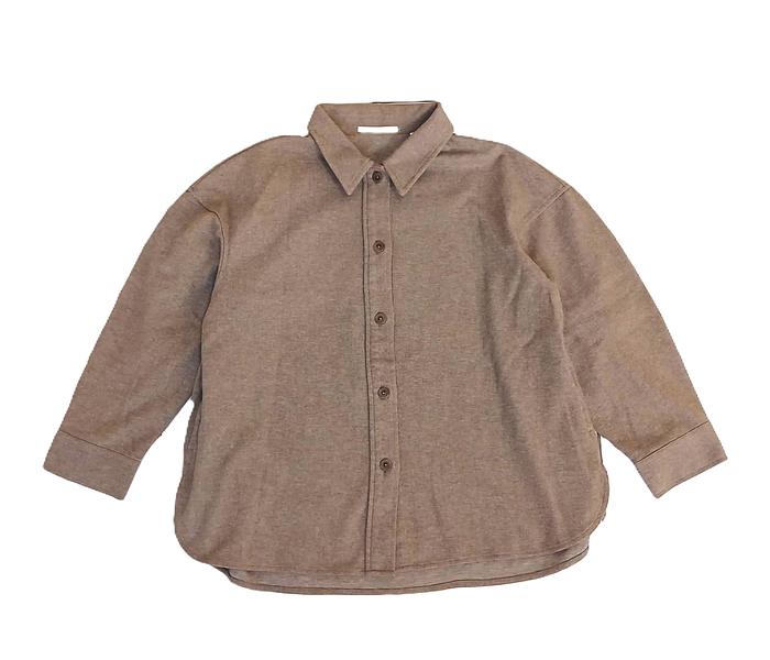 Uniqlo Brushed Jersey Shirt Jacket Brown