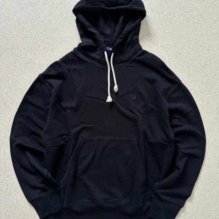 ACNE STUDIOS FACE PATCH HOODIE - BLACK