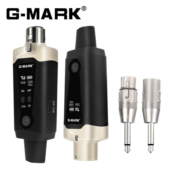 Wireless Microphone System XLR Mic Converter Adapter UHF Automatic Transmitter Setup For Condenser D