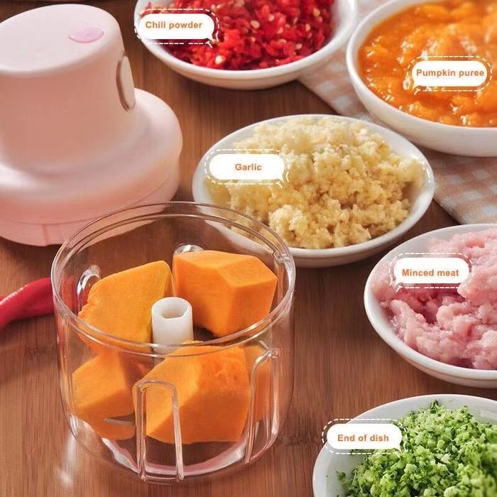WM Blender Chopper Mini USB 100ML ALat Penggiling Daging Ayam Bumbu Rempah Sayur Buah / Mizer Pengha