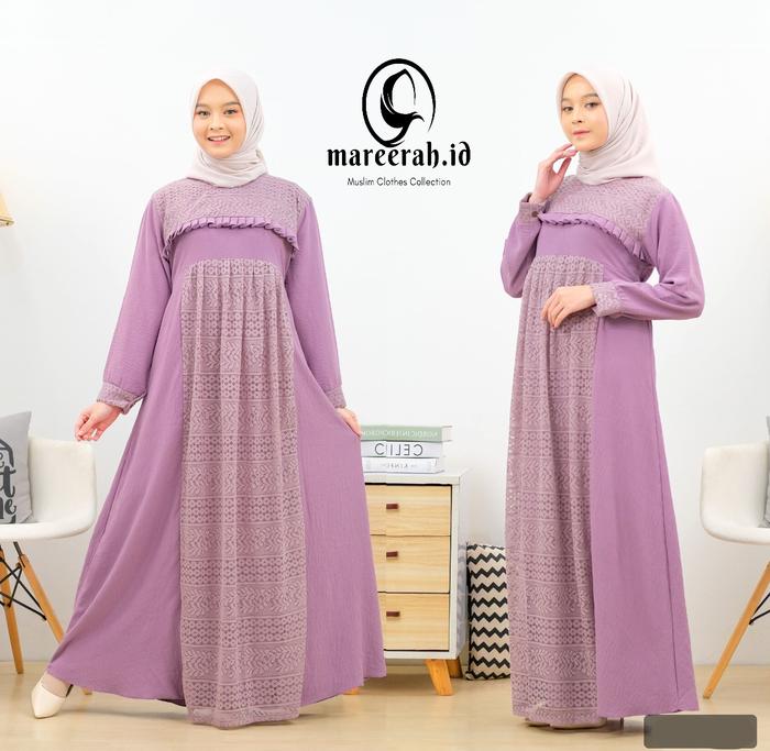 GAMIS KRINKELMIX BARUKAT MALIKA Lebaran Muslim Drees viral 2024 Panjang Renda