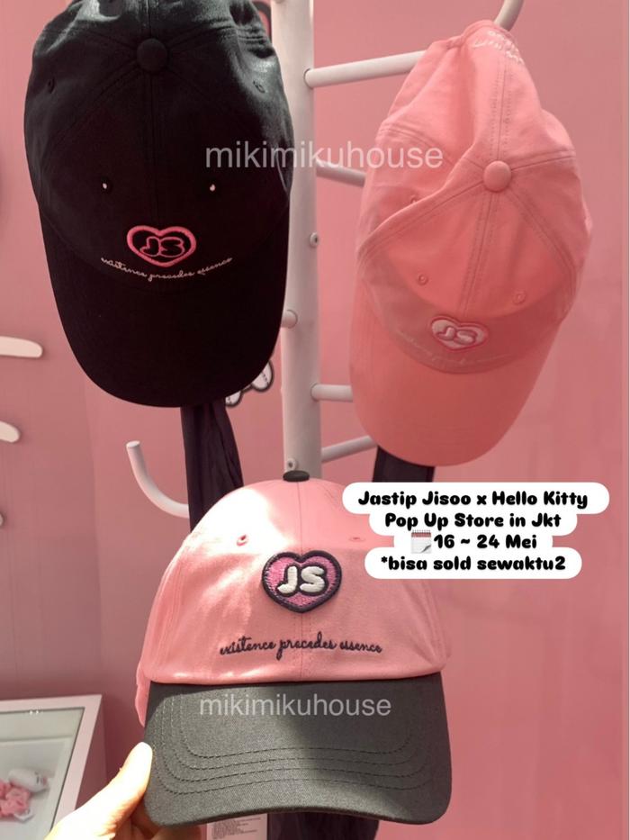 READY JISOO x HELLO KITTY TOPI BALLCAP HELLO KITTY JISOO BALL CAP BASEBALL TOPI PRIA WANITA UNISEX T