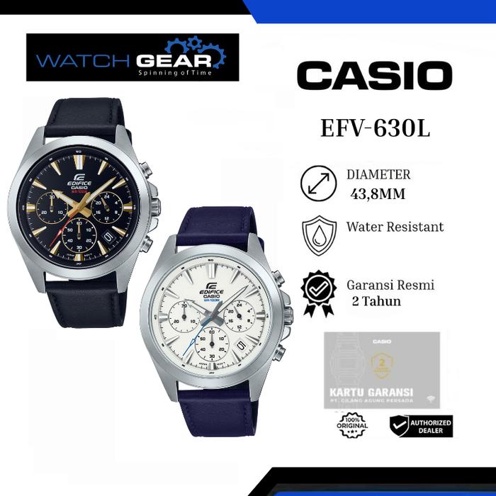 Jam Tangan Pria Casio EDIFICE EFV-630L Analog Kulit