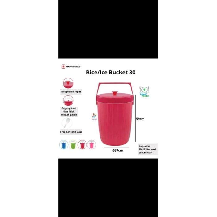 KHUSUS GOJEK!!TERMOS NASI / ES / RICE BUCKET 30 LITER MASPION