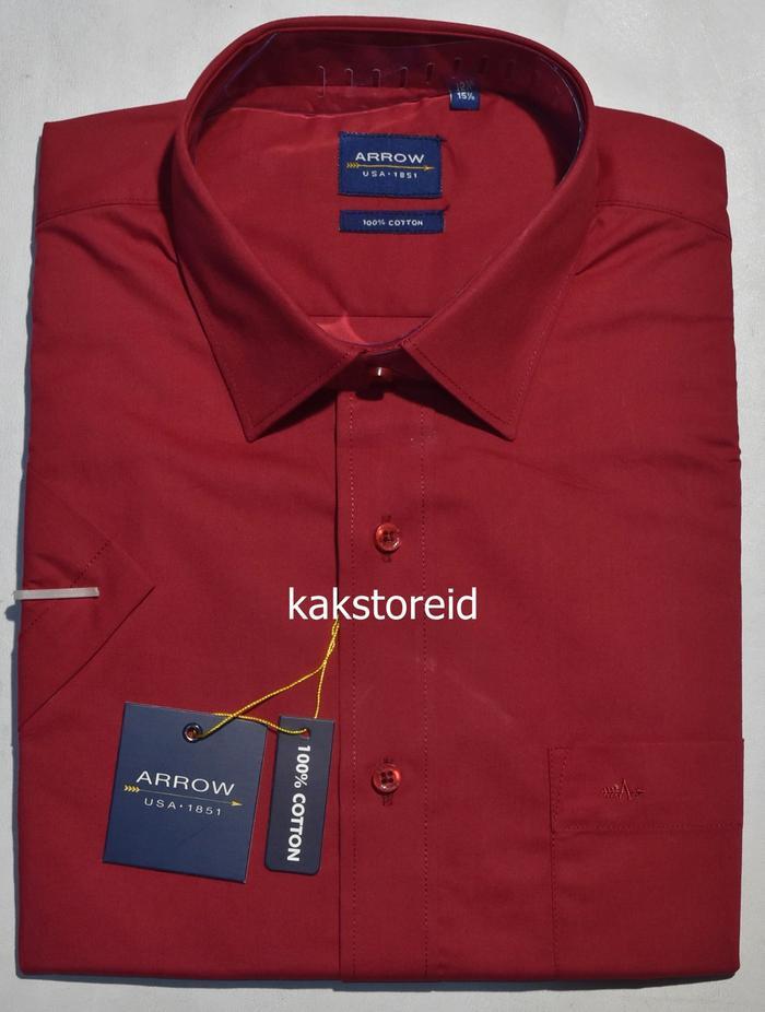 Kemeja Pria Formal Lengan Pendek ARROW Merah Reguler ARR 246 #Kemeja Murah