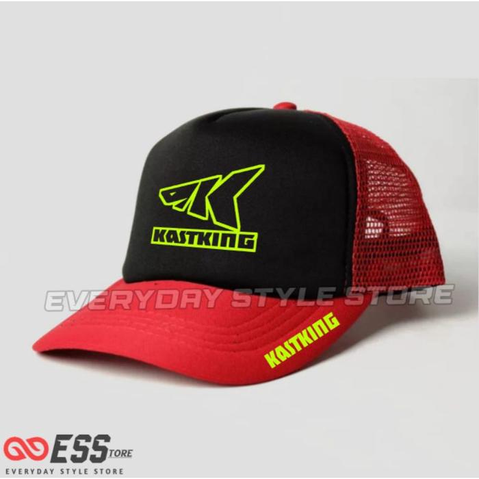 Topi Kastking Trucker Jaring / Topi Mancing Kastking Red Black