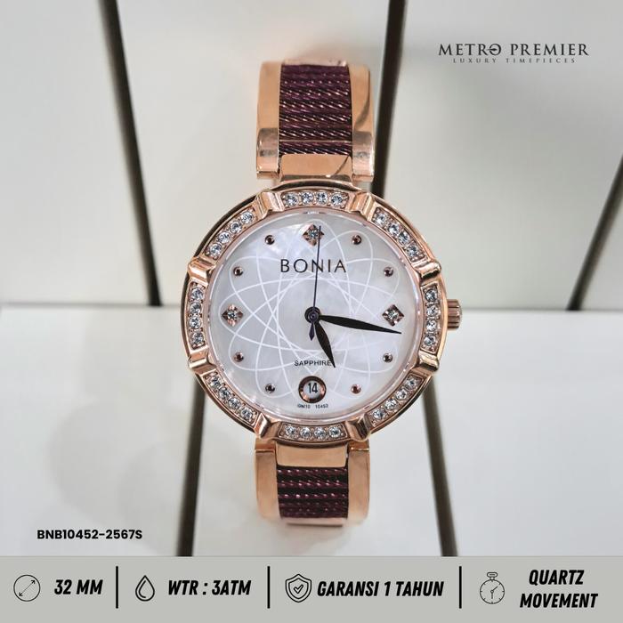 Bonia BNB 10452 - 2567S BNB10452-2567S Jam Tangan Wanita Analog Stainless Steel Original & Garansi R