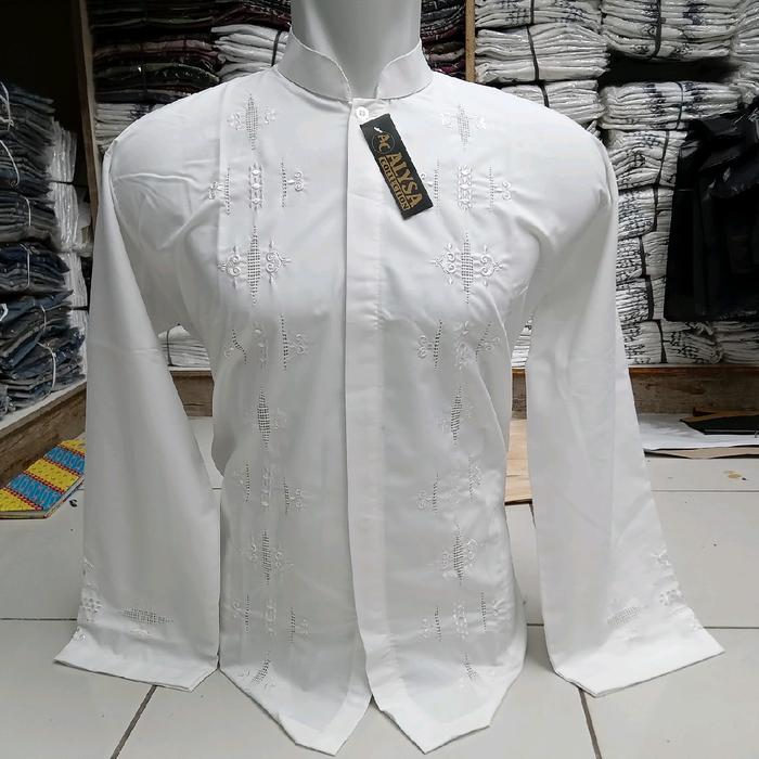 BAJU KOKO PRIA ((AC))PADANG KERANCANG SULAM TAGAN  ORIGINAL/ KOKO PADANG KATUN SEMI SUTRA TRAWANG TE