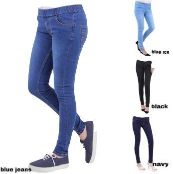 - Celana Jeans pinggang karet | legging jeans /celana jeans karet wanita / celana legging