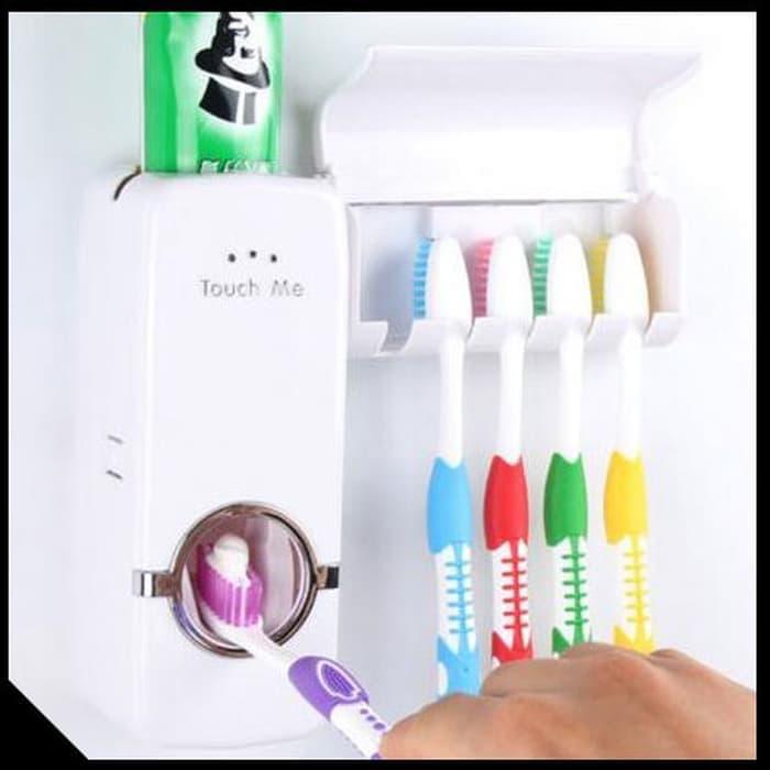 Dispenser pasta gigi dan tempat sikat gigi dispenser odol
