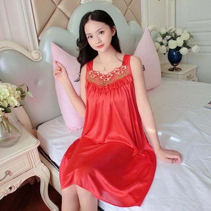 Ready Stok Laris - Daster Jumbo Wanita Ld 120 Cm / Lingerie Sexy Py 352 Xxl Motif Brukat Bahan Poly 