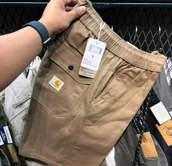 Carhartt Celana pendek Broadshort Cargo Hitam Dewasa Karet Elastis Size M L XL Best Seller Kargo Pen