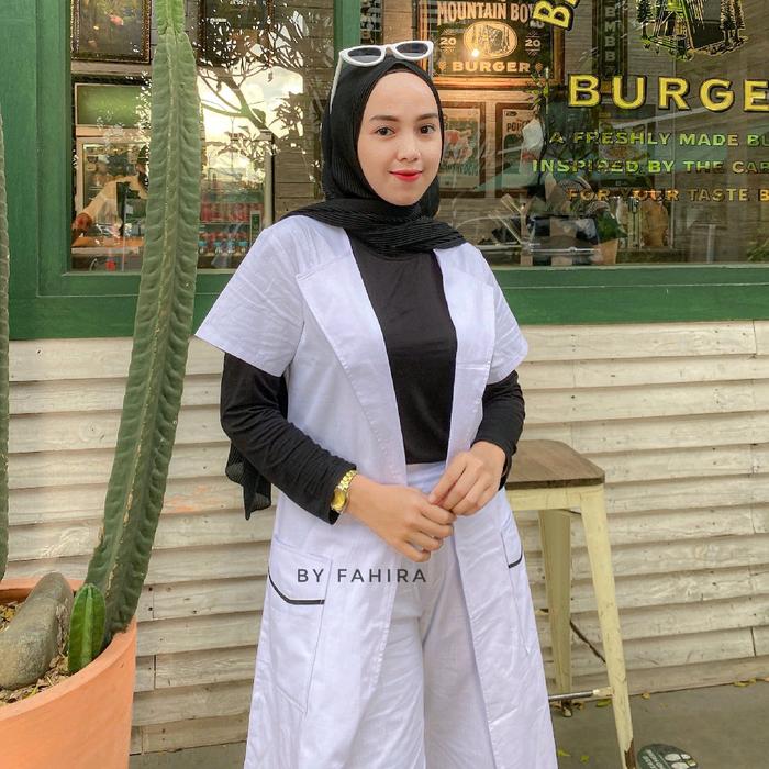 XXL / JUMBO /SET FAHIRA / OUTER + KULOT / SET CARDIGAN Atasan Panjang Wanita Muslim Nyaman outfit