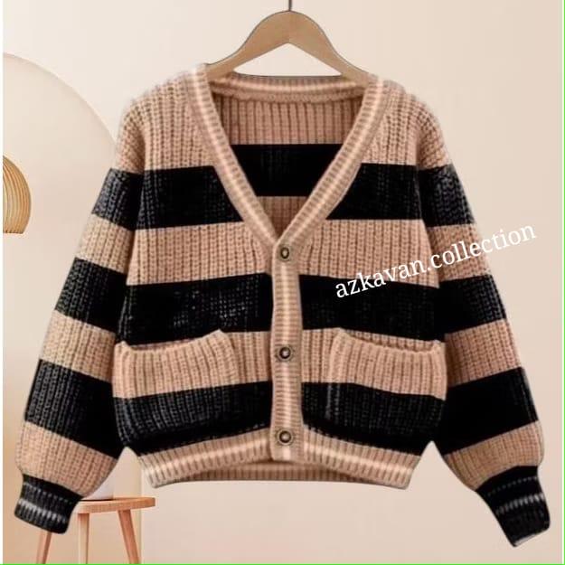 pyongyang cardigan sweeter garis anak umur 6 - 12 thun