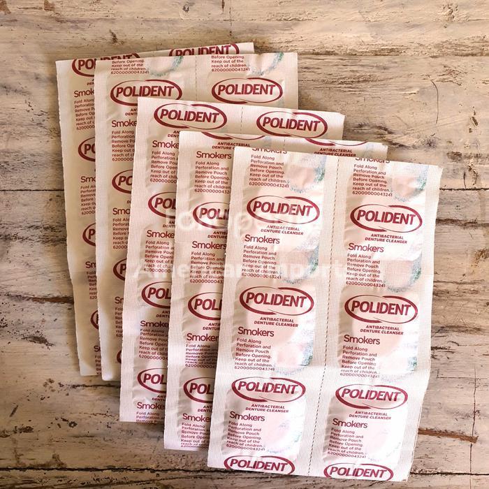 POLIDENT ANTIBACTERIAL SMOKERS DENTURE CLEANSER, 30 TABLETS 5 PAPAN, TIDAK BERSAMA KOTAK
