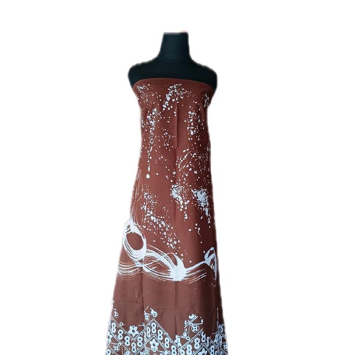 Batik Tulis Abstrak coklat-putih geblek renteng