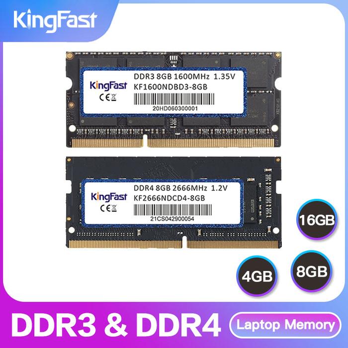 KingFast DDR3 DDR4 4GB 8GB 16GB Laptop Memory Ram 1600 2400 2666 3200