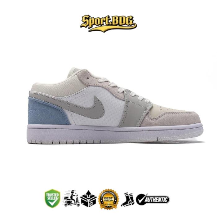 Sepatu Air Jordan 1 Low Paris Sky White Grey Original Premium Quality untuk Gaya Anda Casual Shoes S