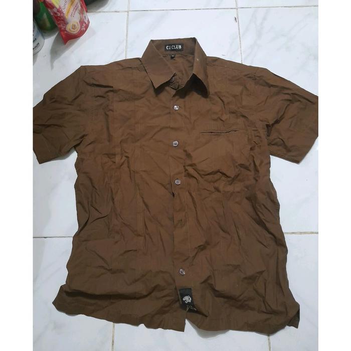 Kemeja anak anak coklat cj club size M