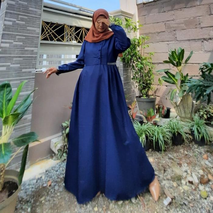 GAMIS TOYOBO POLOS SERAGAM GURU PEMDA NAVY/gamis pemda pns pdh/baju pns-asn/gamis baju pegawai kanto