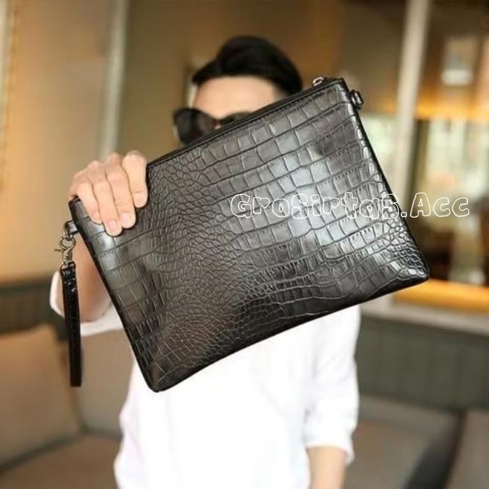 Clutch Handbag Premium Croco / Clutch Pria Wanita Tas tangan Motif Croco