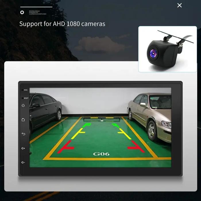 AutoGlide Head Unit Android mobil 4G+64G 7/9/10 Inch 2 Din Kontrol Suhu Cerdas IPS Layer Mobil Navig