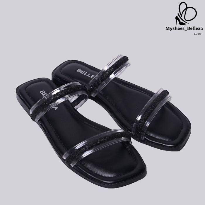 Belleza GIA Sandal Wanita Slop Teplek Korea Kekinian Sendal Cewek Beleza Model Korean Tali Kristal M