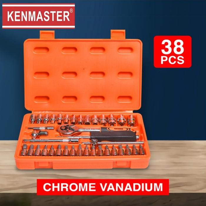 Kunci Shock 38 pcs Kenmaster Kunci Sok/Sock Socket Wrench Set