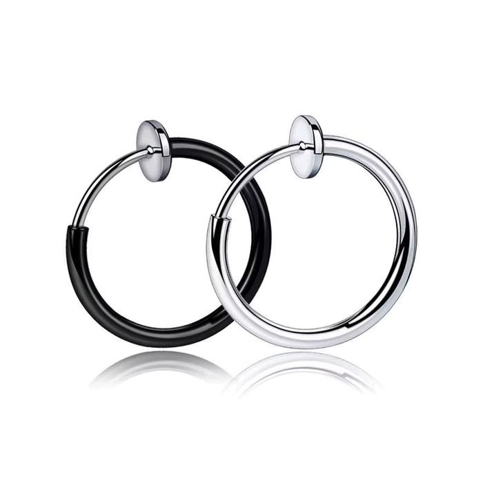 Anting Magnet Pir Motif Ring Polos Stainless Steel Pria Wanita Dewasa Anak Bahan Tahan Lama Cocok Un