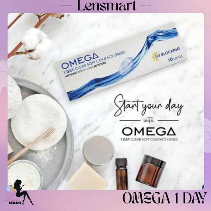 Softlens Clear Soft 1 Day | Softlens Harian Dia. 14.30mm By Omega - Minus -5.00 sd -10.00