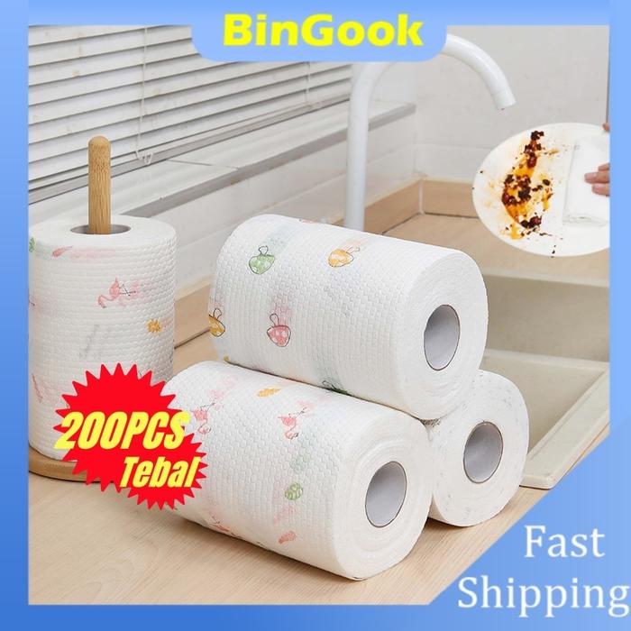Tisu Gulung Roll Isi 200 Lembar Tisu Dapur Lazy Wipes/Kain Lap Bentuk Tisu Lucu Unik