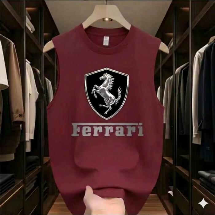 Kaos Singlet Pria Ferrari Big Size 7XL 6XL 5XL 4XL 3XL 2XL XL L M S Kaos Korean Style Harajuku Hip H