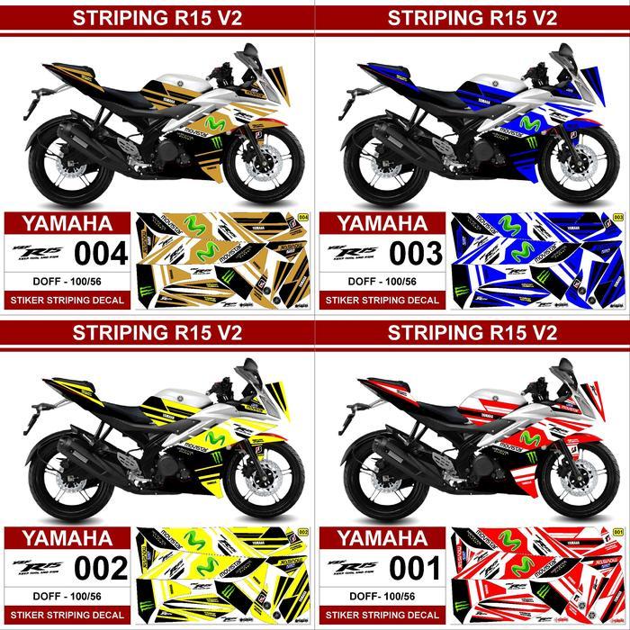 Stiker striping Decal Yamaha R15 Variasi Movistar