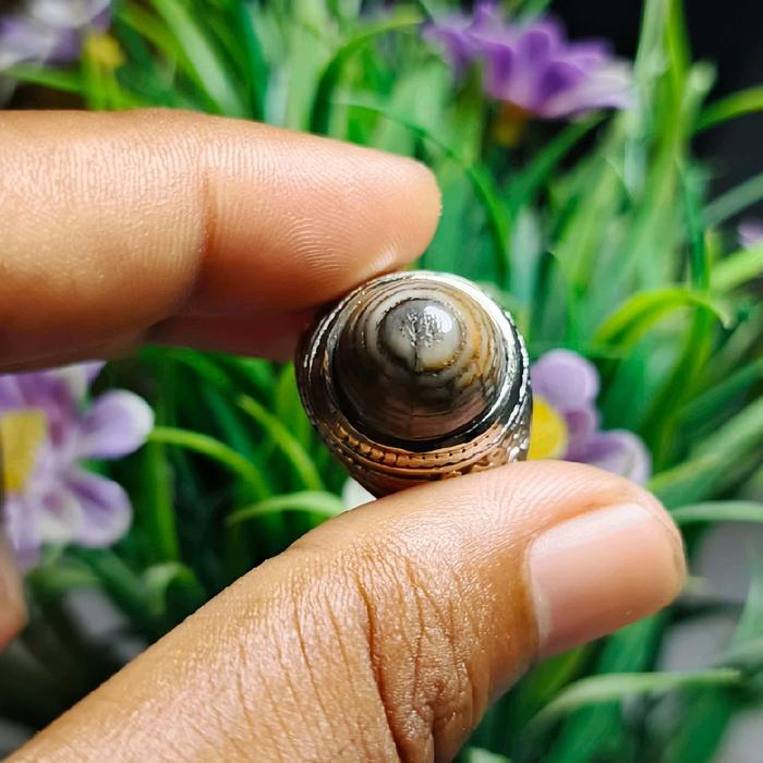 Cincin Batu Akik Jipen Sisik Ular Madura, Pamor Puser Bumi