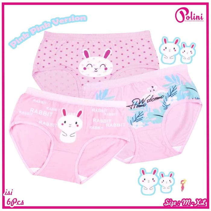 Polini - Special PROMO Paket HEMAT Celana Dalam Pendek wanita Bahan Katun Lembut CD Cewek Imut Moti