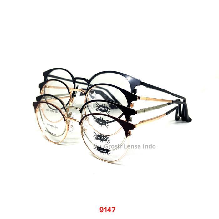 FRAME KACAMATA PRIA / WANITA ORIGINAL WICO 9147 Lebar Frame 143 Size 49 Bridge 18 Full Frame