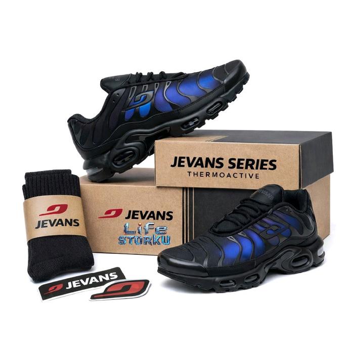 JEVANS JVS-TN THERMO BLACK TO BLUE Sepatu Pria Wanita Kasual Bahan Thermoaective Ukuran 37-44 Sneake