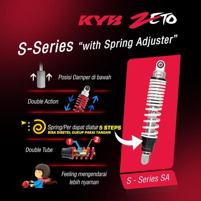 Shock Breaker KYB ZETO Vario 125 Vario 150 BEAT FI SPRING ADJUSTER