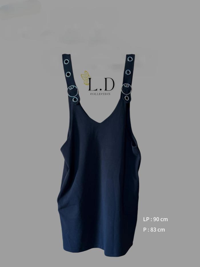 Overall kodok warna hitam Polos Dress D14