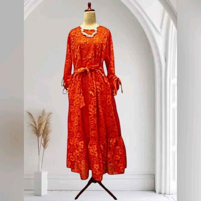 GAMIS L marissa merah cabe brukat tulang baju wanita murah mar gm