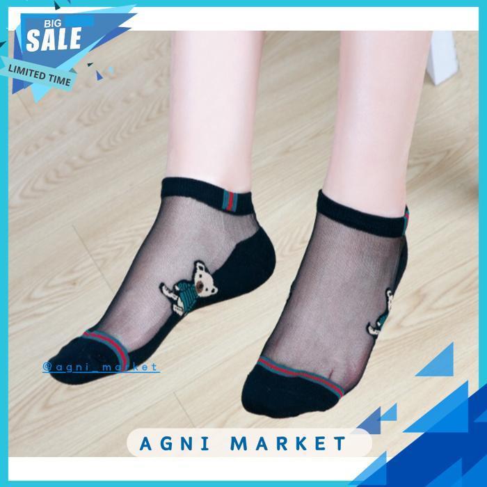 KAUS KAKI WANITA CUTE ULTRATHIN TRANSPARENT CRYSTAL LACE KAOS KAKI MOTIF SOCKS 06S BEST PRODUK