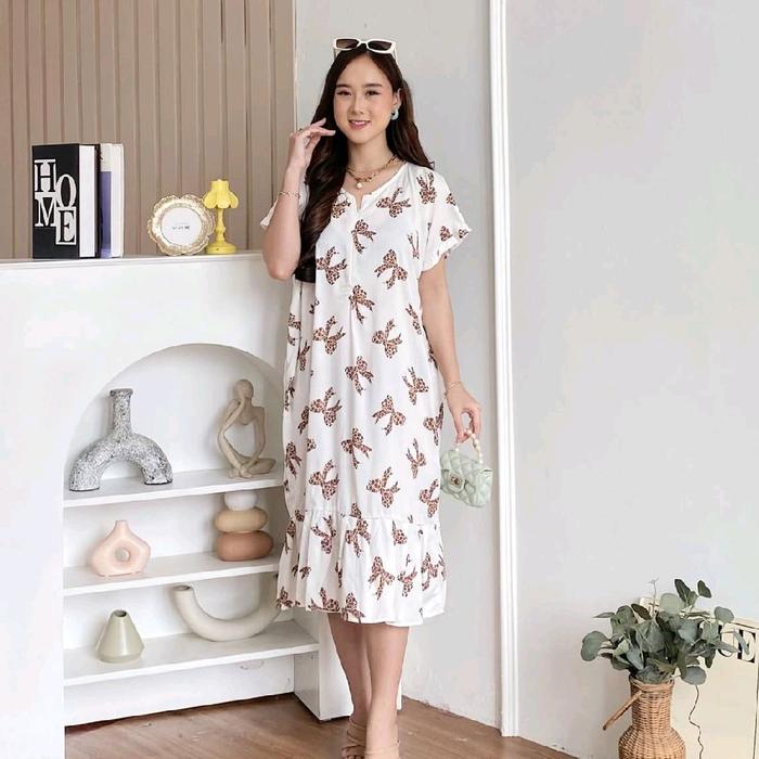 Daster Ruffle By HD.id Dailywear Busui Friendly Floral