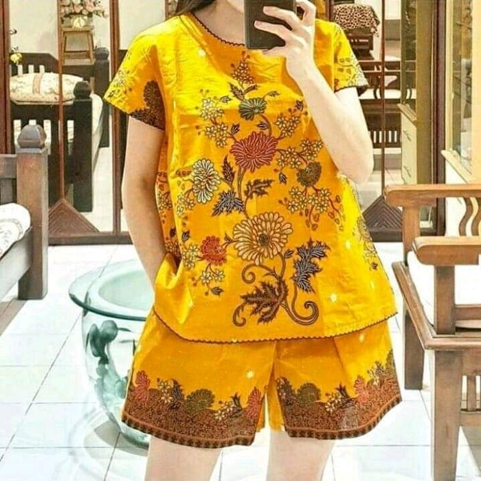 Unggul Batik Setelan Celana Pendek Wanita  LD 105 & 120