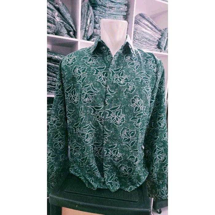 SERAGAM BATIK PKK PRIA HIJAU TOSCA LAPIS FURING | Baju PKK Pria Lapis Furing Hijau Tosca
