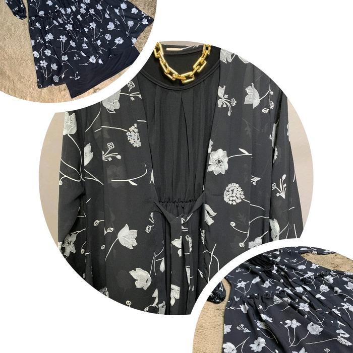 Nays Long Outer cardigan muslim panjang motif bangkok bahan sifon premium mewah fit to xxl terbaru