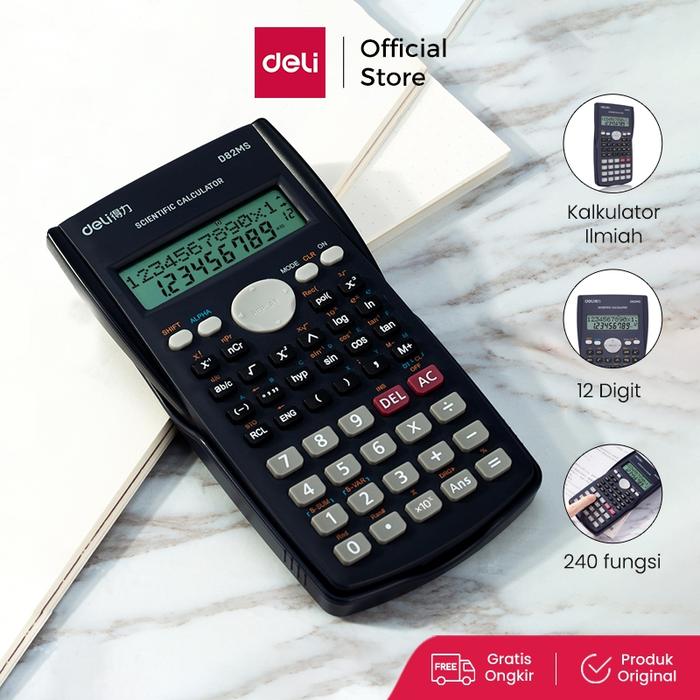 Deli ED82MS Scientific Calculator Kalkulator Scientific 240 Function untuk sekolah dan kantor