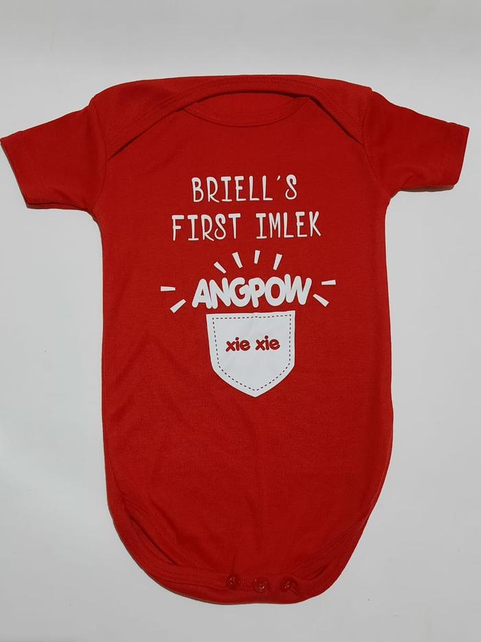 Baju Bayi MY FIRST IMLEK CUSTOM NAMA Pakaian Chinese New Year Shio Kuda Ular Kelinci Naga Macan Jump